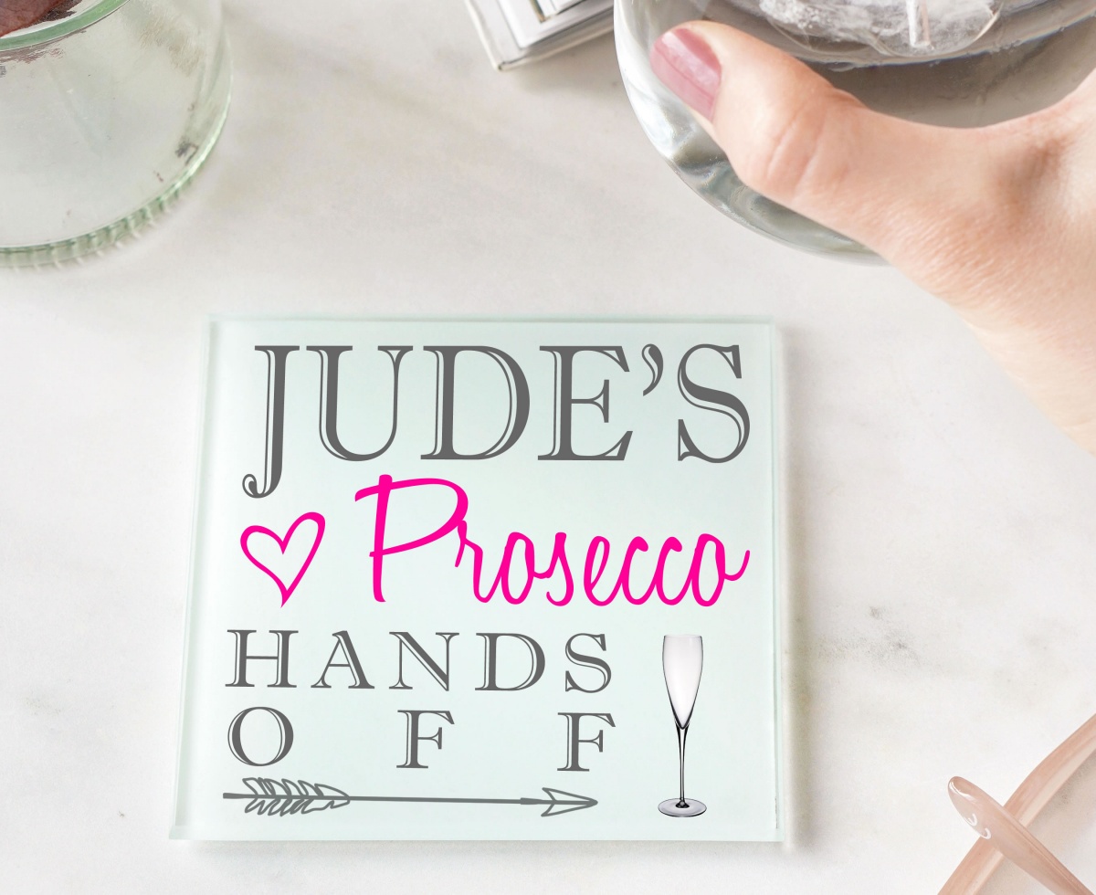 Personalised Prosecco Glass Gift Drinks Coaster